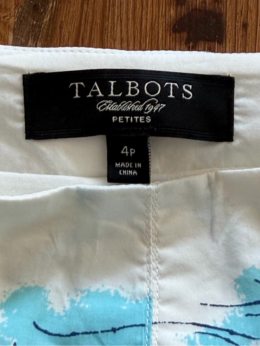 Talbots Venice Print Pleated A-Line Skirt Blue White Travel 4P - Picture 13 of 16